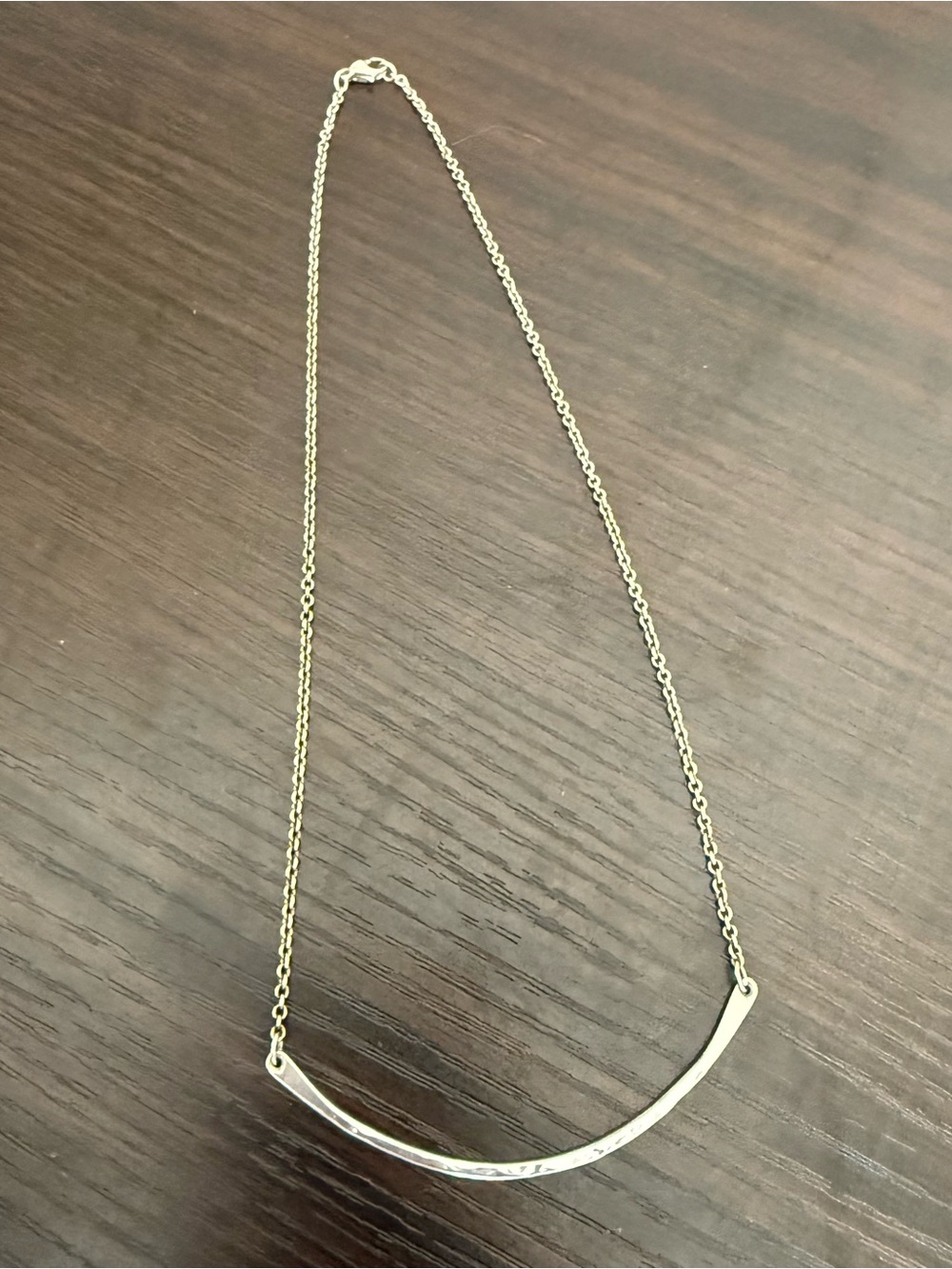 Retired James Avery Hammered Crescent Charm Necklace